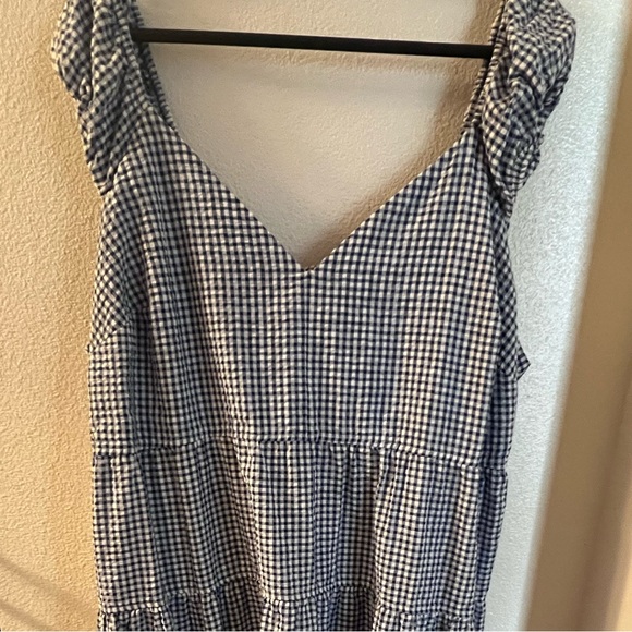 Old Navy Blue and White Gingham Maxi Dress and Bow - Picture 2 of 9